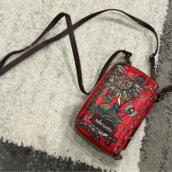 SakRoots Birds of Paradise Smartphone Wristlet Wallet Coated Canvas Print - Picture 2 of 10